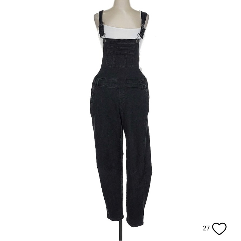 Torrid Black Wash Crop Overalls 10